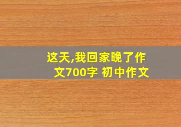 这天,我回家晚了作文700字 初中作文